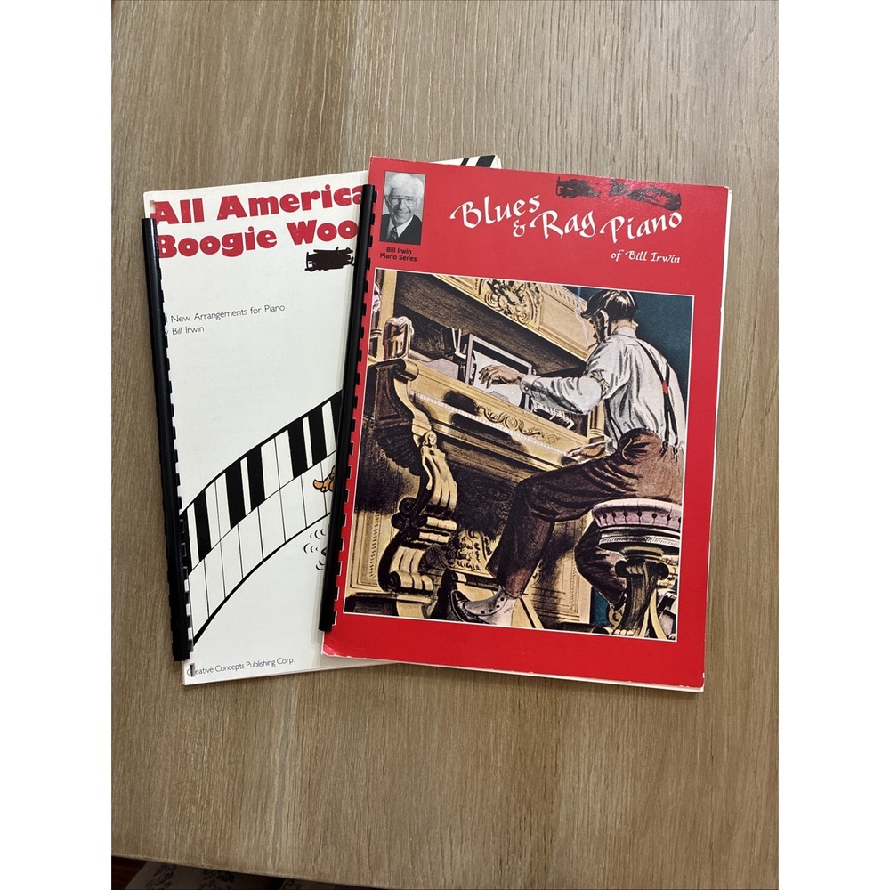 Blues & Rag Piano & All American Boogie Woogie Bill Irwin Spiral Bound Books VTG